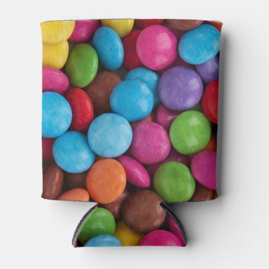 Kleurrijk Snoep, Buttonnen van Snoepjes, zoet, voe Blikjeskoeler (Voorkant)