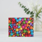 Kleurrijk Snoep, Buttonnen van Snoepjes, zoet, voe Briefkaart (Staand voorkant)