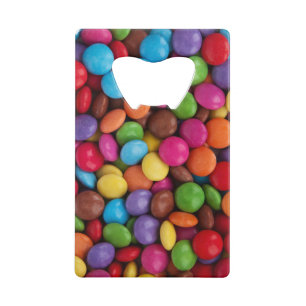 Kleurrijk Snoep, Buttonnen van Snoepjes, zoet, voe Creditkaart Flessenopener