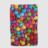 Kleurrijk Snoep, Buttonnen van Snoepjes, zoet, voe Golfhanddoek (Voorkant)
