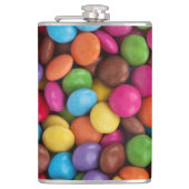 Kleurrijk Snoep, Buttonnen van Snoepjes, zoet, voe Heupfles (Voorkant)