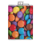 Kleurrijk Snoep, Buttonnen van Snoepjes, zoet, voe Heupfles (Achterkant)