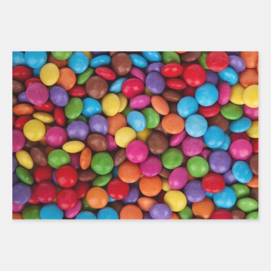 Kleurrijk Snoep, Buttonnen van Snoepjes, zoet, voe Inpakpapier Vel (Voorkant 2)