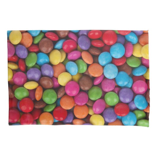 Kleurrijk Snoep, Buttonnen van Snoepjes, zoet, voe Kussensloop (Voorkant)