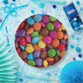 Kleurrijk Snoep, Buttonnen van Snoepjes, zoet, voe Papieren Bordje (Feest)