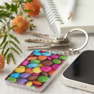 Kleurrijk Snoep, Buttonnen van Snoepjes, zoet, voe Sleutelhanger