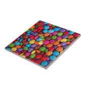 Kleurrijk Snoep, Buttonnen van Snoepjes, zoet, voe Tegeltje (Zijkant)