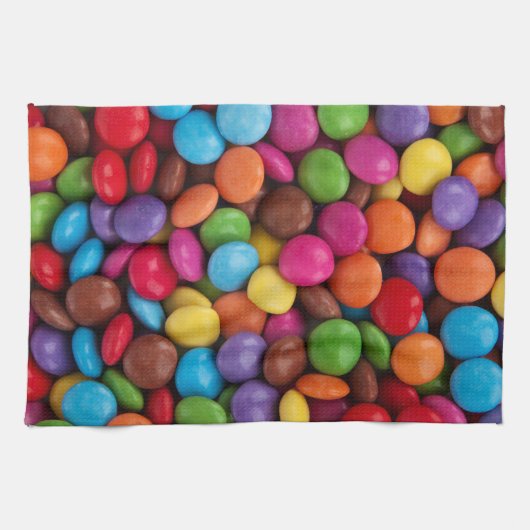 Kleurrijk Snoep, Buttonnen van Snoepjes, zoet, voe Theedoek (Horizontaal)