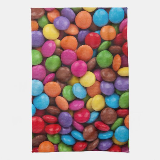 Kleurrijk Snoep, Buttonnen van Snoepjes, zoet, voe Theedoek (Verticaal)