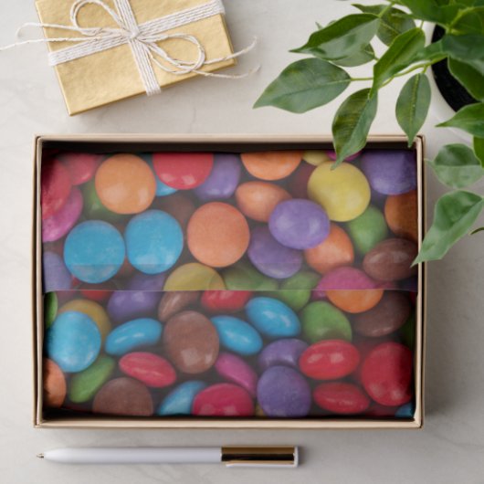 Kleurrijk Snoep, Buttonnen van Snoepjes, zoet, voe Tissuepapier (Geschenk)