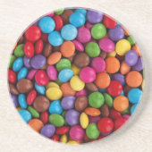 Kleurrijk Snoep, Buttonnen van Snoepjes, zoet, voe Zandsteen Onderzetter (Voorkant)