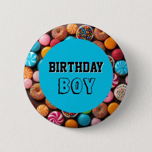 Kleurrijk Snoep en cupcake Ronde Button 5,7 Cm (Voorkant)