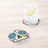 Kleurrijk Snoep en suikerschedel Zandsteen Onderzetter (Zijkant)