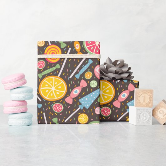 Kleurrijk Snoep Explosie Lollipop Blue Oranje Red Cadeaupapier (Baby Shower)