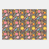 Kleurrijk Snoep Explosie Lollipop Blue Oranje Red Inpakpapier Vel (Voorkant)