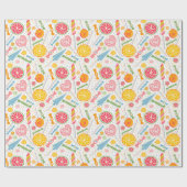 Kleurrijk Snoep Explosie Lollipop Oranje Roze rood Cadeaupapier (Vlak)