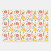 Kleurrijk Snoep Explosie Lollipop Oranje Roze rood Inpakpapier Vel (Voorkant 2)