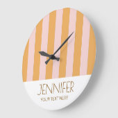 Kleurrijk Snoep Geel Kleurblok Moderne Strepen Grote Klok (Hoek)