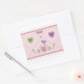 Kleurrijk  Snoep Harten Valentijn Vierkante Sticker (Envelop)