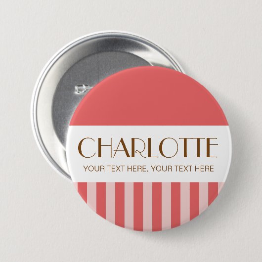 Kleurrijk Snoep Heldere kleur Trendy Modern Stripe Ronde Button 7,6 Cm (Voorkant /achterkant)