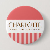 Kleurrijk Snoep Heldere kleur Trendy Modern Stripe Ronde Button 7,6 Cm (Voorkant)