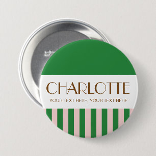 Kleurrijk Snoep Heldere kleur Trendy Modern Stripe Ronde Button 7,6 Cm