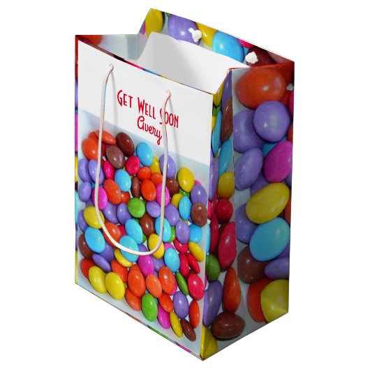 Kleurrijk Snoep Kinderen krijgen goed Medium Cadeauzakje (Voorkant Gekanteld)