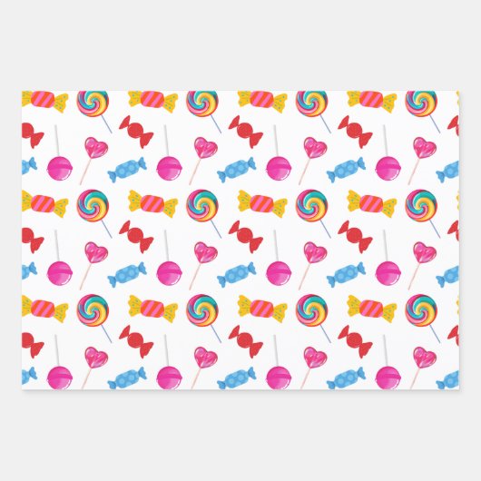 Kleurrijk Snoep & Lollipoppatroon Inpakpapier Vel (Voorkant 3)