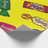 Kleurrijk Snoep naadloos patternart, pop, snoep, p Cadeaupapier (Hoek)