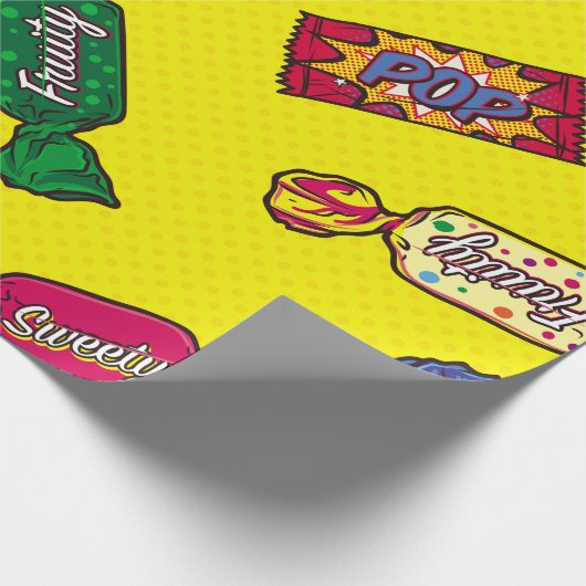 Kleurrijk Snoep naadloos patternart, pop, snoep, p Cadeaupapier (Hoek)