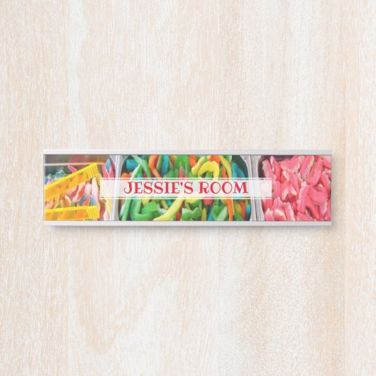 Kleurrijk Snoep Persoonlijke Kind Deurbordje (Voorkant)