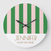 Kleurrijk Snoep Regenboog Kleurblok Moderne Strepe Grote Klok (Voorkant)