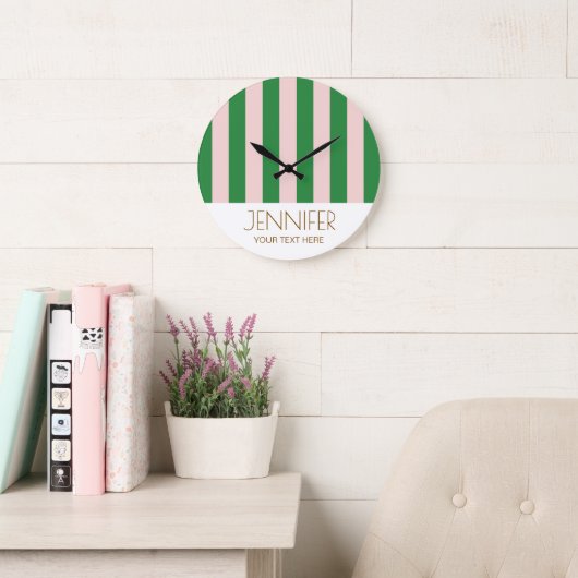 Kleurrijk Snoep Regenboog Kleurblok Moderne Strepe Grote Klok (Leeskamer)