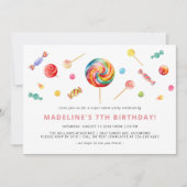 Kleurrijk Snoep | Regenboog Lollipop Verjaardagsfe Kaart (Voorkant)