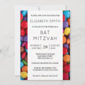 Kleurrijk Snoep, Snoep Buttonnen, zoet, bat Mitzva Kaart (Voorkant)