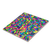 Kleurrijk snoep spinkelt een tegel tegeltje (Zijkant)