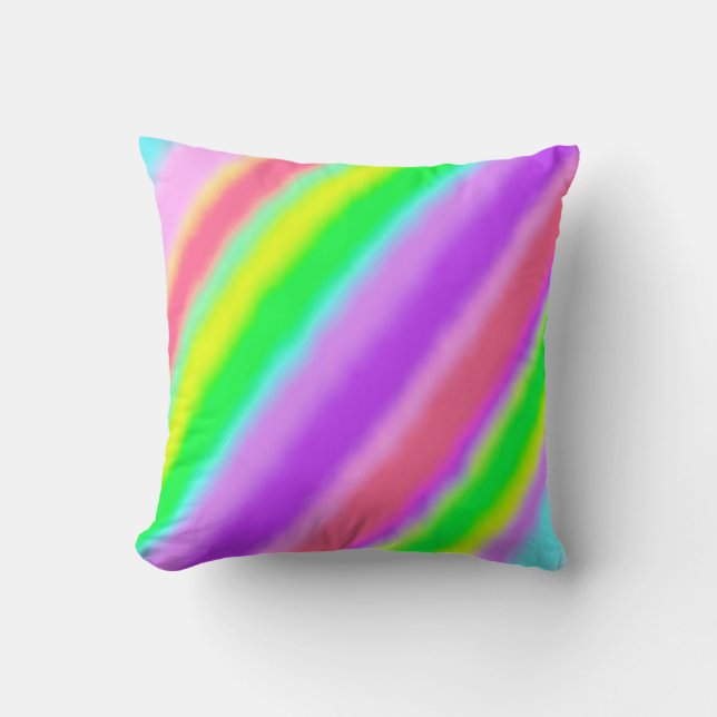 Kleurrijk Snoep Stripes Ombre Shadow Kussen (Voorkant)
