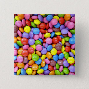 Kleurrijk Snoep Vierkante Button 5,1 Cm