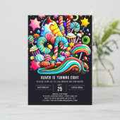 Kleurrijk Snoep Wonderland Verjaardag Kaart (Staand voorkant)