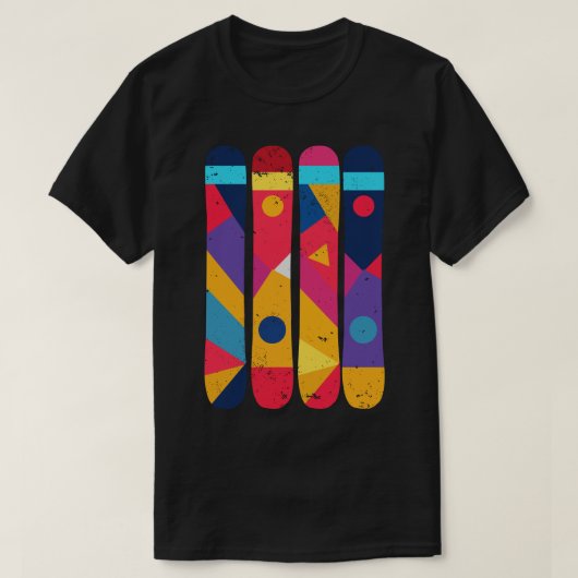 Kleurrijk Snowboard T-shirt (Design voorkant)