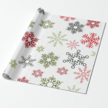 Kleurrijk Snowflakes kerstinpakpapier