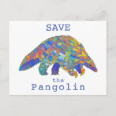 Kleurrijk Sparen de Pangolin Endangered Animal Art Briefkaart (Voorkant)