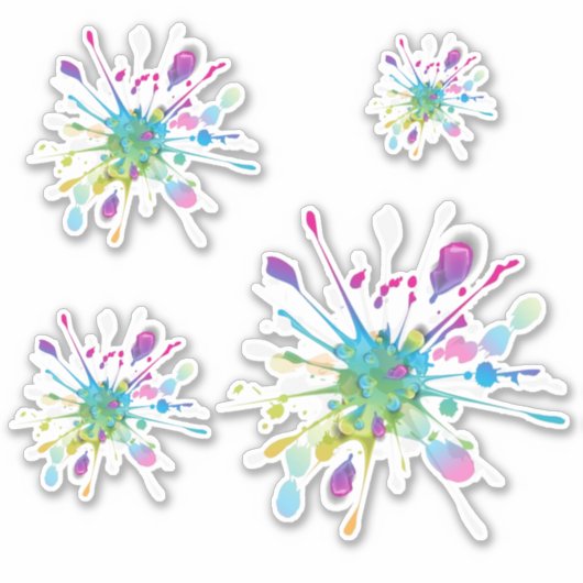 Kleurrijk spatontwerp sticker (Voorkant)