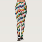 Kleurrijk Spatpatroon Abstract Patroon Leggings (Achterkant)