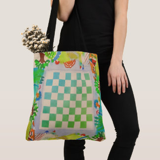 Kleurrijk Speelbaar Waterverfspel Bord Tote Bag