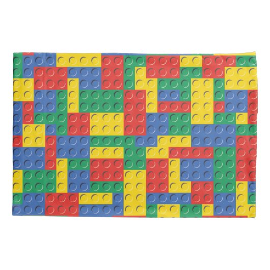 Kleurrijk Speelgoed bouwstenen Achtergrondpatroon Kussensloop (Achterkant)