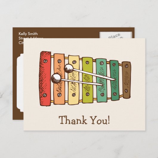 Kleurrijk  Speelgoed xylofoon Baby shower Briefkaart (Voorkant / Achterkant)