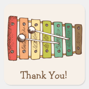 Kleurrijk  Speelgoed xylofoon Baby shower Vierkante Sticker