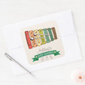 Kleurrijk  Speelgoed xylofoon Baby shower Vierkante Sticker (Envelop)