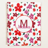 Kleurrijk speels minimalistisch bloemmonogram planner (Voorkant)